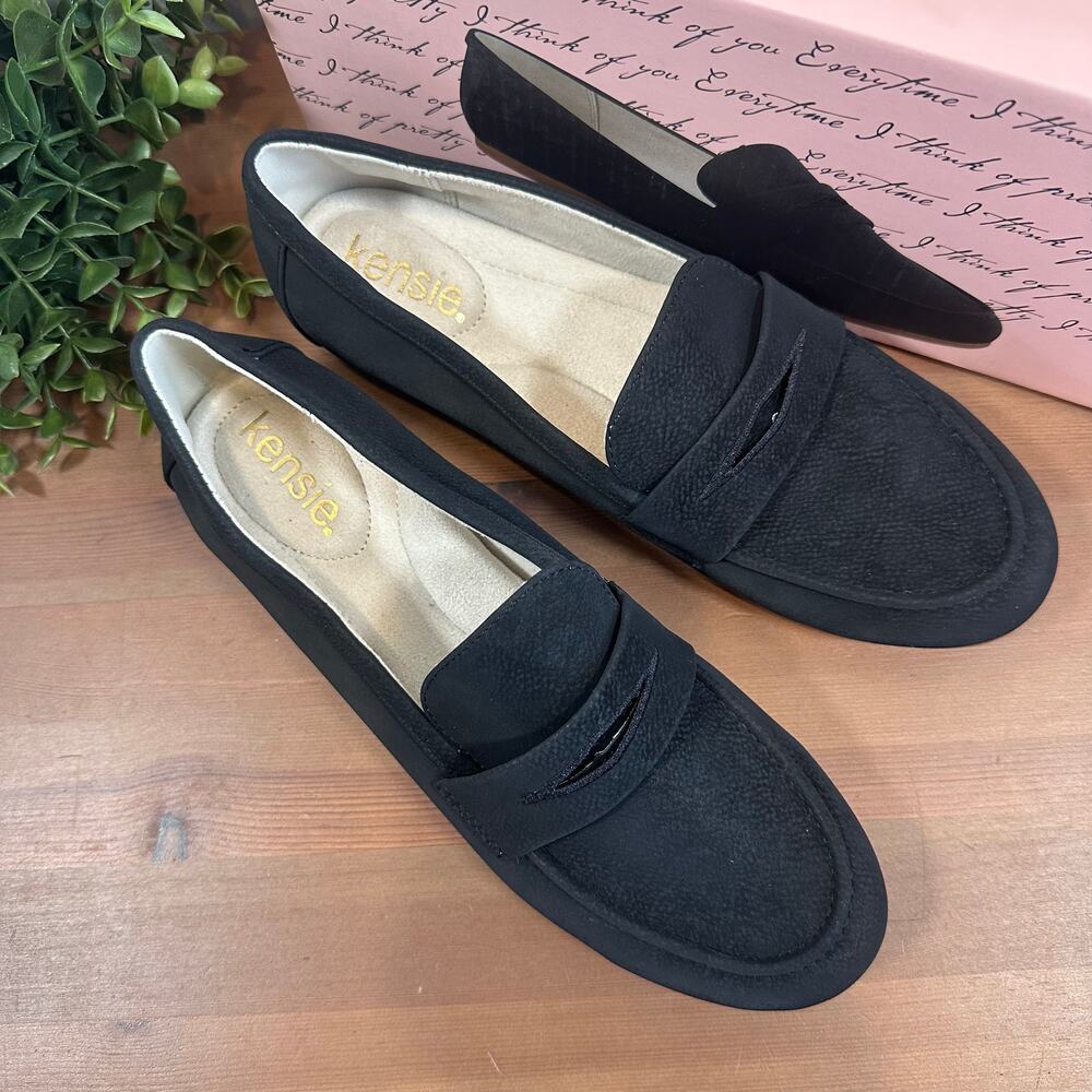 Kensie Women's Yelena Canvas Loafers Black Size‎ 10